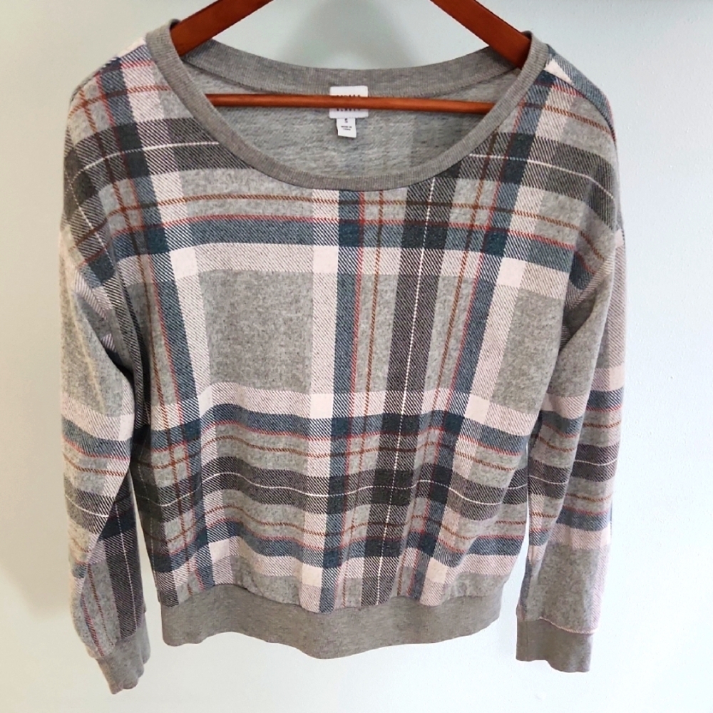 Peyton Jenson Plaid Gray Sweatshirt